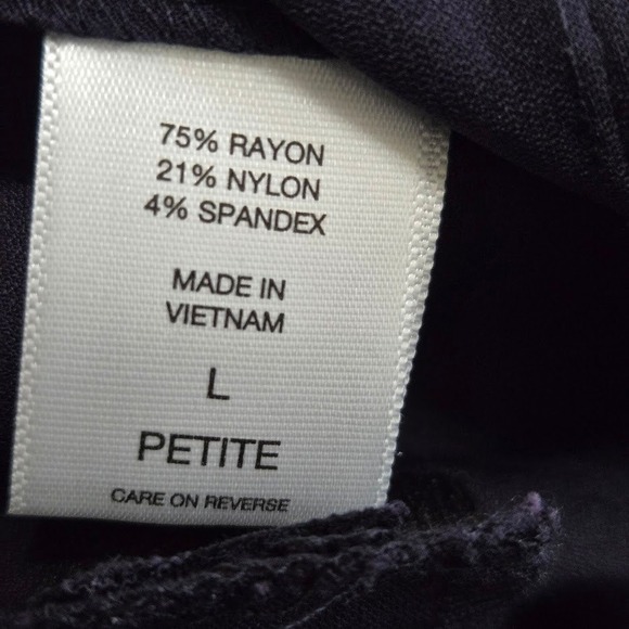 NY & Company Women Whitney Pull On Pant Navy Blue High Waist Ankle L Petite - Picture 7 of 8